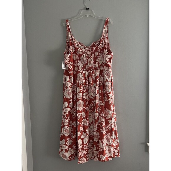 Old Navy Womens Dress Size 3X Floral Midi Linen Blend Sleeveless Cottage Prairie - Picture 2 of 8